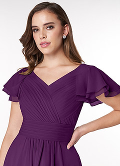 Azazie Hadley Final Sale A-Line Pleated Chiffon Knee-Length Dress image6