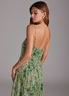 Azazie Wren Bridesmaid Dresses Meadow Bloom A-Line Side Slit Chiffon Convertible Dress image6