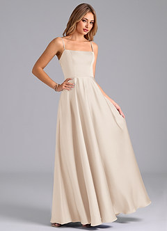 Azazie Elita Bridesmaid Dresses White Alabaster A-Line Pleated Stretch Satin Dress image3