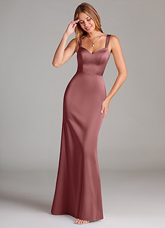 Azazie Denice Brautjungfernkleider A-Linie Plissee Stretch-Satin Kleid Amethyst image1