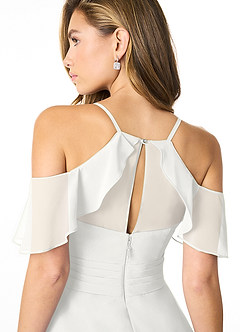 Azazie Dakota Šaty pro družičky A-Line Plisovaný Šifón Délka podlahy Šaty image4