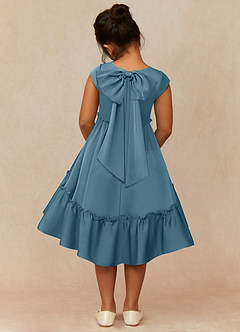 Azazie Lee Final Sale Bermuda A-Line Bow Stretch Satin Dress image5