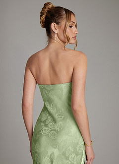 Azazie Viv Bridesmaid Dresses Sage Green Jacquard Sheath Strapless Jacquard Dress image7
