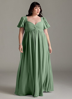 Azazie Madisynn Maternity Bridesmaid Dresses Bow Chiffon Floor-Length Dress image5