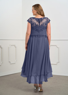 Azazie Shonda Mother of the Bride Dresses Stormy Lace Chiffon Dress image9