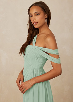 Christian Siriano Bridal for Azazie 1014 Bridesmaid Dresses Agave A-Line Off the Shoulder Chiffon Dress image2