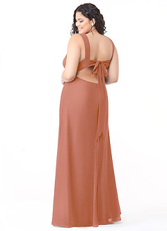Azazie Christiana Bridesmaid Dresses MAI TAI A-Line V-Neck Pleated Chiffon Dress image8
