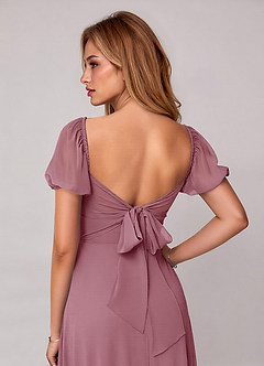 Azazie Fatima Bridesmaid Dresses Vintage Mauve A-Line with Pockets Chiffon Dress image1
