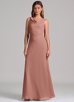 Azazie Nerine Brudtärnklänningar Klä av A-Linje i Chiffong Plisserad Cederros image4