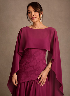 Azazie Flossie Mother of the Bride Dresses Burgundy A-Line Pleated Chiffon Dress image6