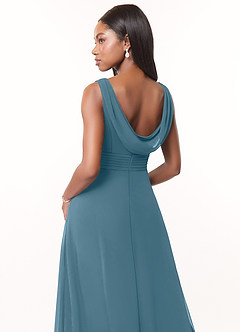 Azazie Karina Bridesmaid Dresses Bermuda A-Line Pleated Chiffon Dress image4