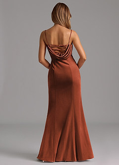 Azazie Karryn Bridesmaid Dresses Terracotta Mermaid Corset Velvet Dress image5