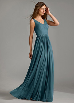 Azazie Keyla Bridesmaid Dresses Bermuda A-Line Pleated Mesh Dress image6
