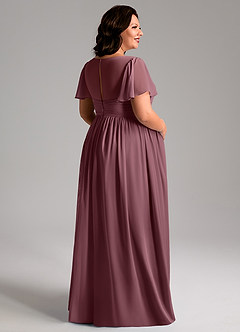 Azazie Verna Abiti da damigella d'onore premaman Abito A-Line Increspato con Scollo a V Chiffon Floor-Length image8