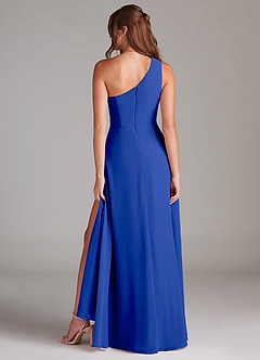 Azazie Brooke Bridesmaid Dresses Royal Blue A-Line One Shoulder Chiffon Dress image7