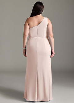 Azazie Liza Brautjungfernkleider Meerjungfrau-Linie One-Shoulder Chiffon Kleid Blassrosa image7