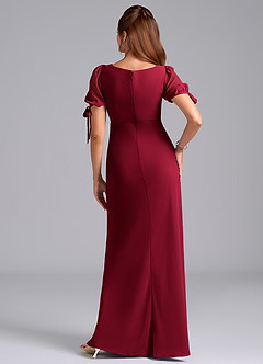 Azazie Pheby Bridesmaid Dresses Burgundy A-Line Pleated Chiffon Dress image6