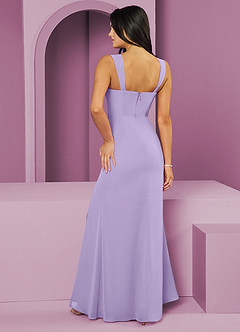 Barbie ♥ Azazie Jurken voor bruidsmeisjes Jurk van Chiffon met Zeemeermin Geplooid Lila image2