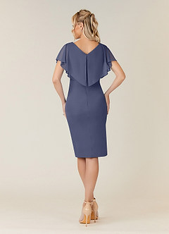 Azazie Waverly Mother of the Bride Dresses Stormy Sheath Pleated Mesh Dress image2