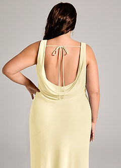 Azazie Rylina Bridesmaid Dresses Lemon Sorbet Mermaid Pleated Chiffon Dress image12