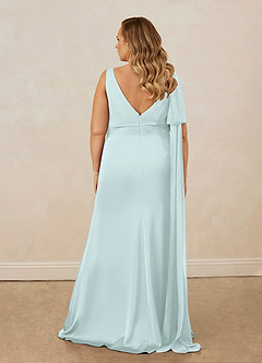Christian Siriano Bridal for Azazie 1011 Bridesmaid Dresses Sea Glass Mermaid Bow Stretch Satin Dress image19