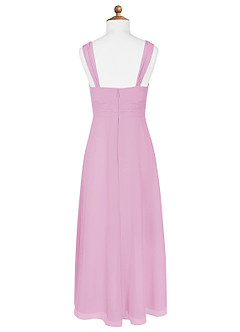 Azazie Sophia Junior Candy Pink A-Line Pleated Chiffon Dress image7