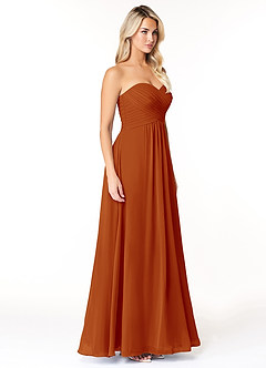 Azazie Yazmin Bridesmaid Dresses Paprika A-Line Sweetheart Neckline Chiffon Convertible Dress image5
