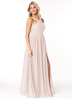 Azazie Elvira Bridesmaid Dresses Rose Petal A-Line Pleated Chiffon Dress image7