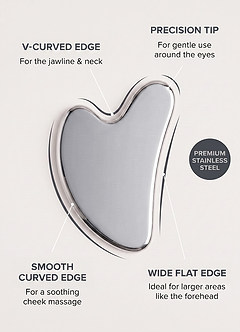 front Stainless Steel Facial Beauty Gua Sha Tool for Depuffing with Gift Box