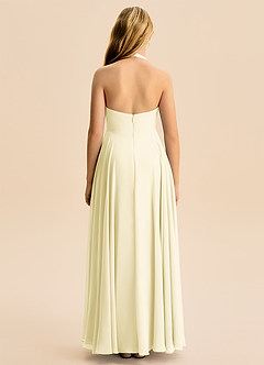 Azazie Kady Junior Lemon Sorbet A-Line Sweetheart Neckline Chiffon Dress image2