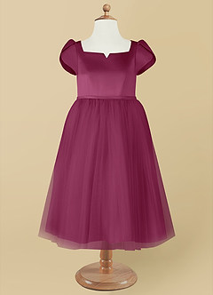 Azazie Malinda Final Sale Blushing Pink Ball-Gown with Sleeves Tulle Dress image7