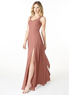 Azazie Julie Bridesmaid Dresses Cedar Rose A-Line Sweetheart Neckline Chiffon Dress image3