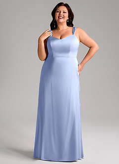 Azazie Denice Robes de demoiselle d'honneur Robe Fourreau en Satin extensible Plissée Eis image10