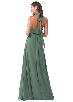 Azazie Landry Bridesmaid Dresses Eucalyptus A-Line Pleated Mesh Dress image2