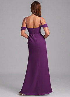 Azazie Johana Jurken voor bruidsmeisjes Converteerbaar Jurk van Chiffon met Zeemeermin Off the Shoulder Druif image2