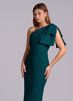Azazie Yuanna Bridesmaid Dresses Pine Mermaid One Shoulder Chiffon Dress image7