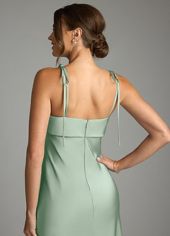 Azazie Ellia Abiti da Damigella Abito Tubino in Raso Elasticizzato Fiocco Agave image6