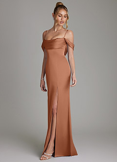 Azazie Nira Bridesmaid Dresses Bronzer Mermaid Corset Stretch Satin Dress image6