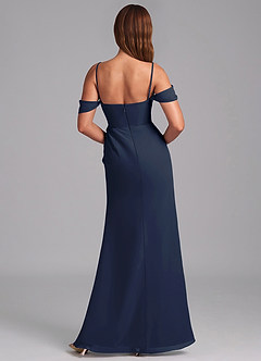 Azazie Johana Abiti da Damigella Abito Convertibile Sirena in Chiffon a Spalla Scoperta Marino Scuro image2