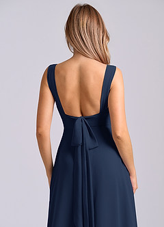 Azazie Beatrice Bridesmaid Dresses Dark Navy A-Line Sweetheart Neckline Chiffon Dress image7