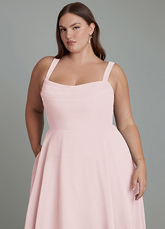 Azazie Shaude Abiti da Damigella Abito A-Line in Chiffon Plissettato Rosa Rossore image7