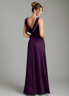 Azazie Karina Robes de demoiselle d'honneur Robe Trapèze en Satin extensible Plissée Grain De Raisin image5