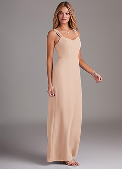 Azazie Denice Bridesmaid Dresses English Rose Sheath Pleated Chiffon Dress image5