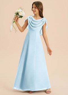 Azazie Lambie Junior Klä av A-Line i Chiffong Plisserad image1