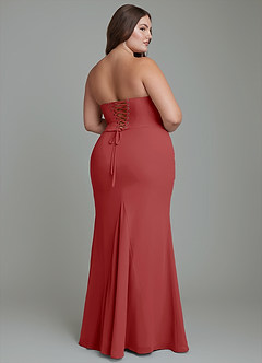 Azazie Sorrel 신부 들러리 드레스 인어 코르셋 쉬폰 바닥 길이 드레스 image10
