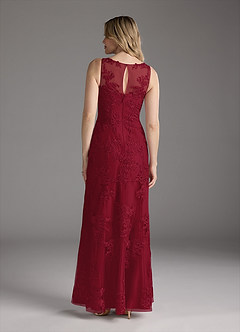 Azazie Whilhelmina Mother of the Bride Dresses Burgundy Mermaid Lace Chiffon Dress image8