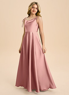 Azazie Popsy Junior Robe Trapèze en Satin extensible Arc Rosette image6