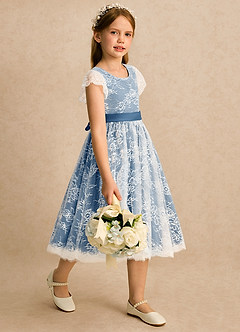Azazie Maisie Flower Girl Klänningar Klänning A-linje i Spets image4