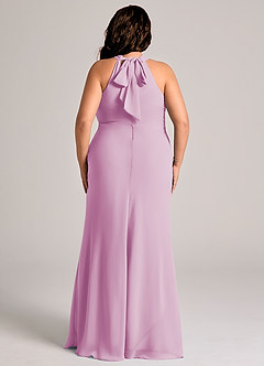 Azazie Doretta Robes de demoiselle d'honneur Robe Sirène en Mousseline de soie Plissée Rose Bonbon image7