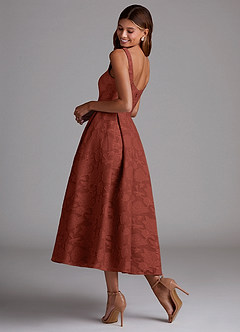 Adelie Terracotta A-line Midi Dress image2